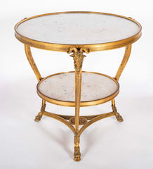 Pair of Important Bronze Marble Top Gueridons