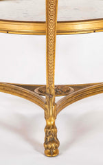 Pair of Important Bronze Marble Top Gueridons