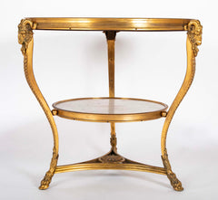 Pair of Important Bronze Marble Top Gueridons
