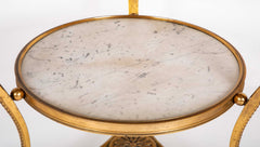 Pair of Important Bronze Marble Top Gueridons