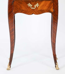 Louis XV Style Petite Commode with Marquetry and Bronze Gallery & Feet