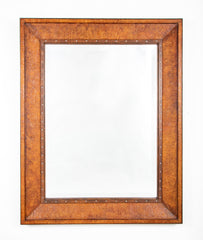 Ralph Lauren Labeled Mirror with Rare Embossed Leather Border