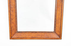 Ralph Lauren Labeled Mirror with Rare Embossed Leather Border