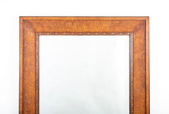 Ralph Lauren Labeled Mirror with Rare Embossed Leather Border