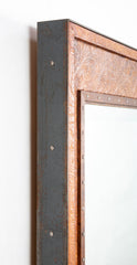 Ralph Lauren Labeled Mirror with Rare Embossed Leather Border