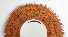 Unusual Tramp Art Sunburst Mirror