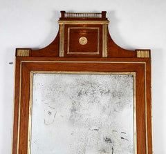 Early 19th Century Baltic Neo-Classic Mahogany & Brass Trimmed Mirror