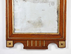Early 19th Century Baltic Neo-Classic Mahogany & Brass Trimmed Mirror