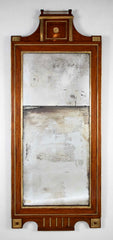 Early 19th Century Baltic Neo-Classic Mahogany & Brass Trimmed Mirror