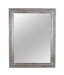 20th Century Silvered Basketweave Console Mirror with Beveled Plate