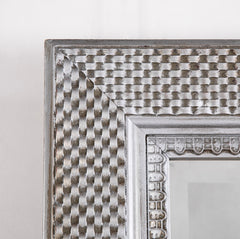 20th Century Silvered Basketweave Console Mirror with Beveled Plate
