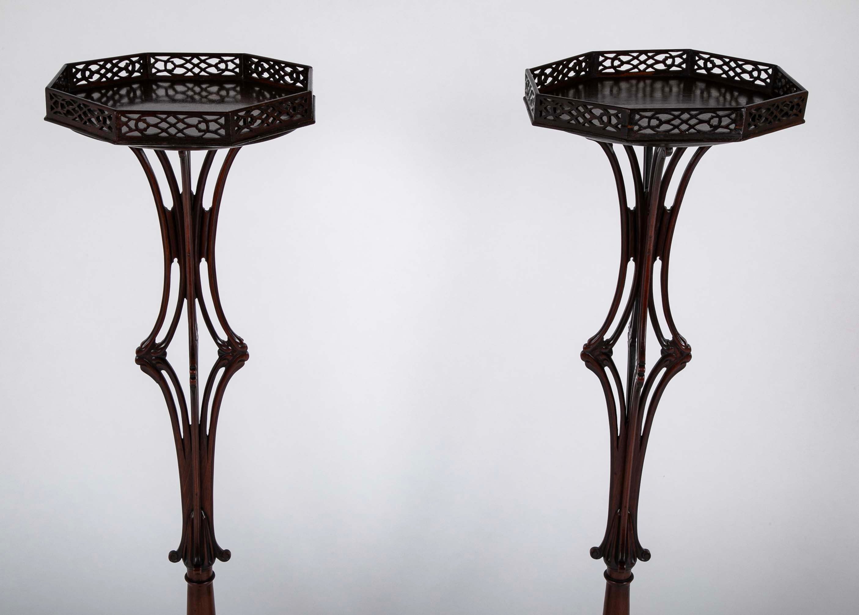 Pair of English George II Period  Pedestals in the Manner of Linnell