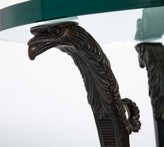 Pair of Patinated Bronze Glass Top Side Tables