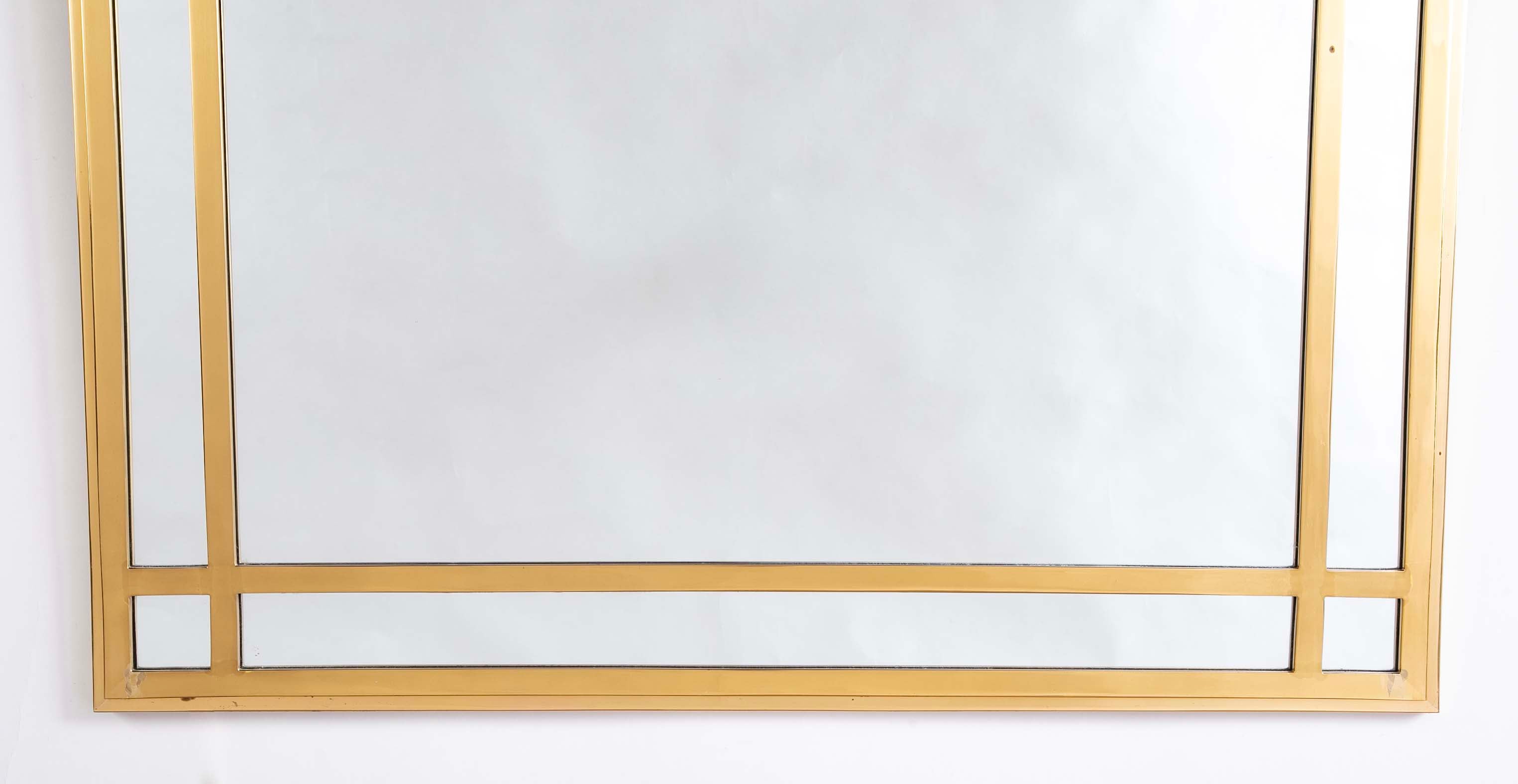 Pair of Mid Century Brass Mirrors