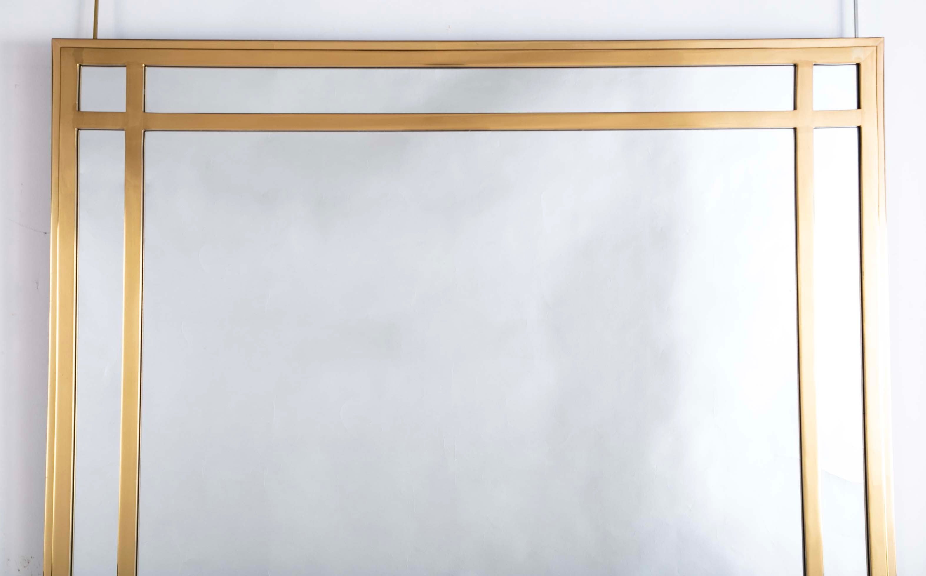 Pair of Mid Century Brass Mirrors