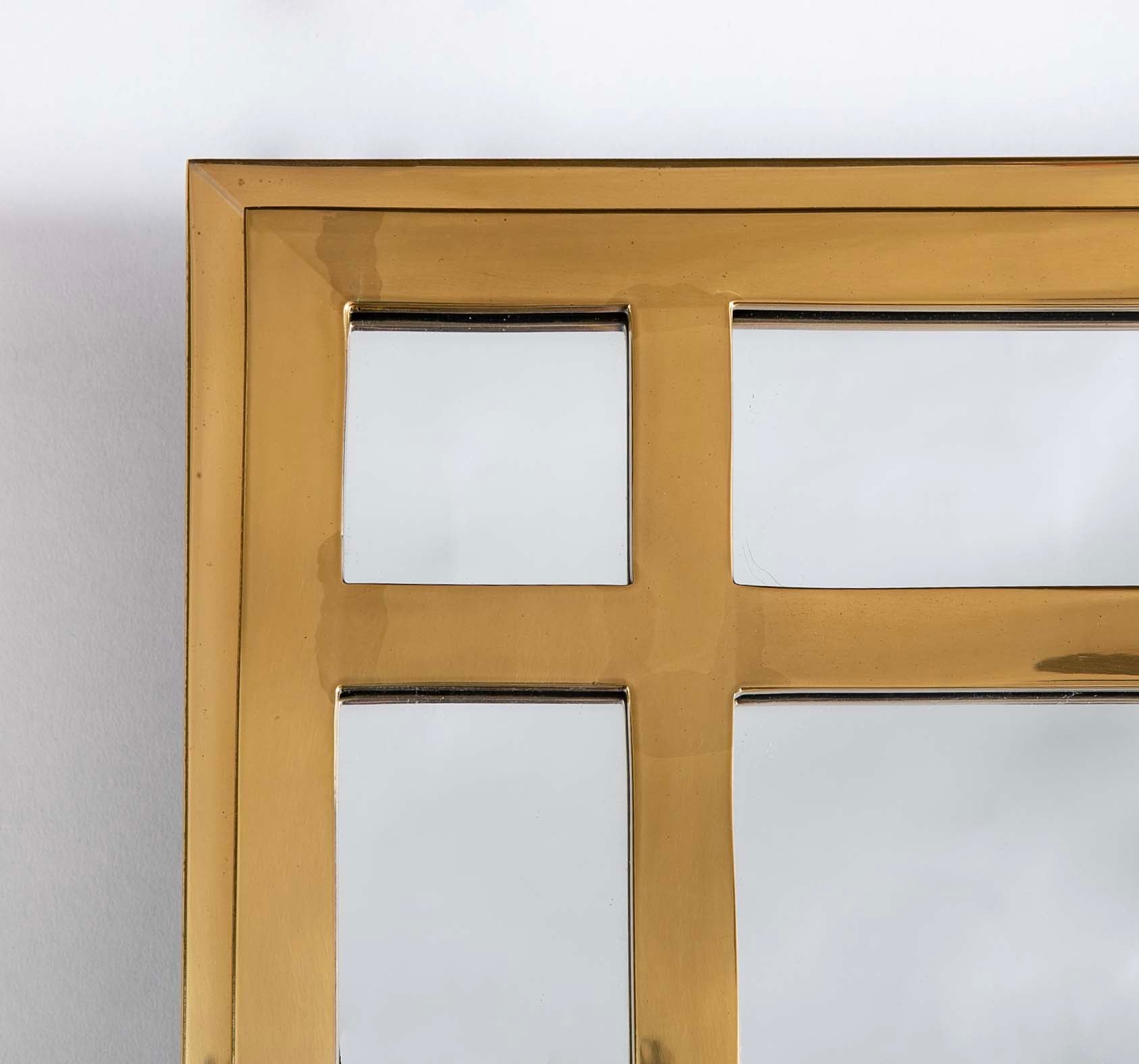 Pair of Mid Century Brass Mirrors