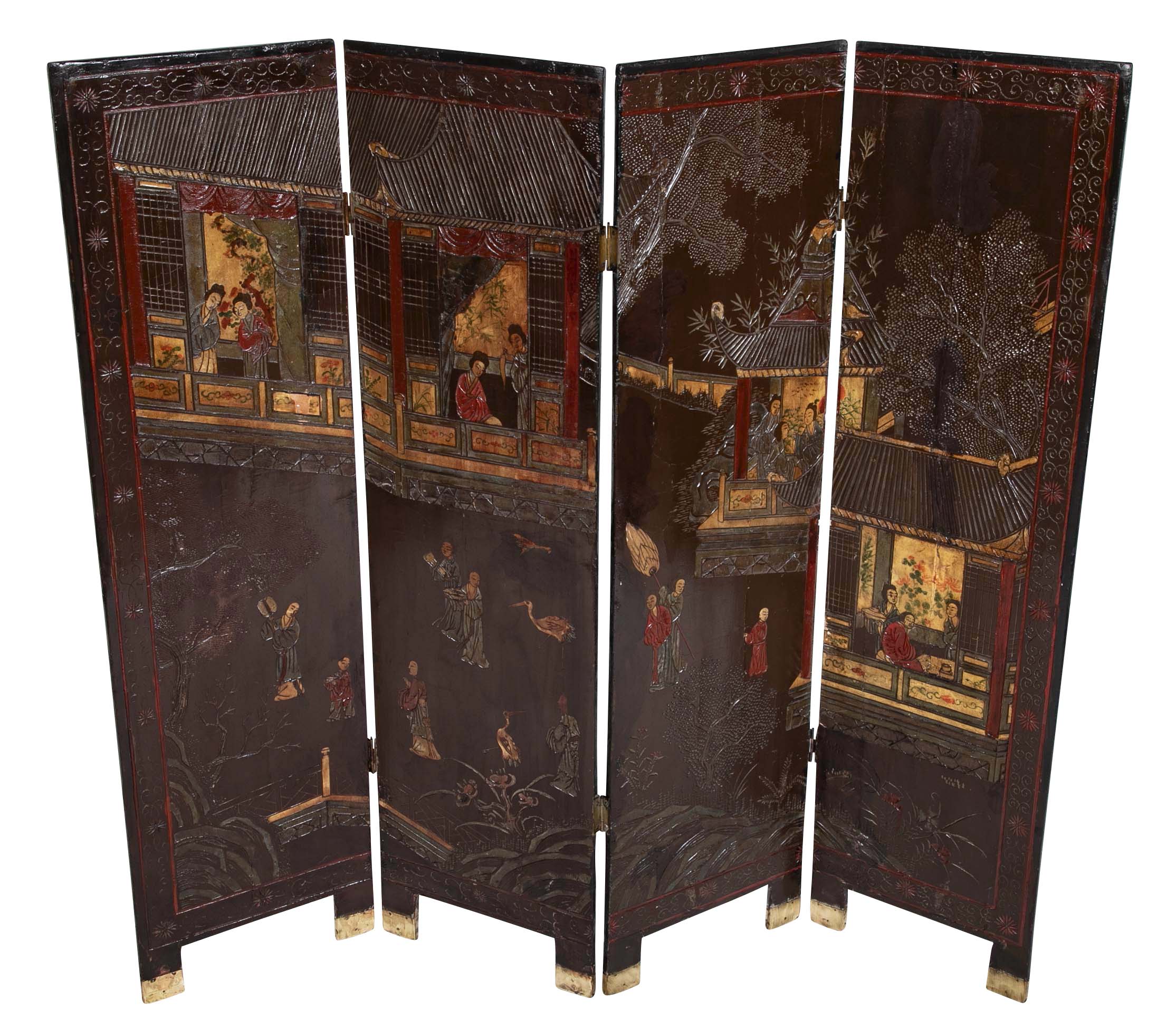 Chinese Four Fold Screen