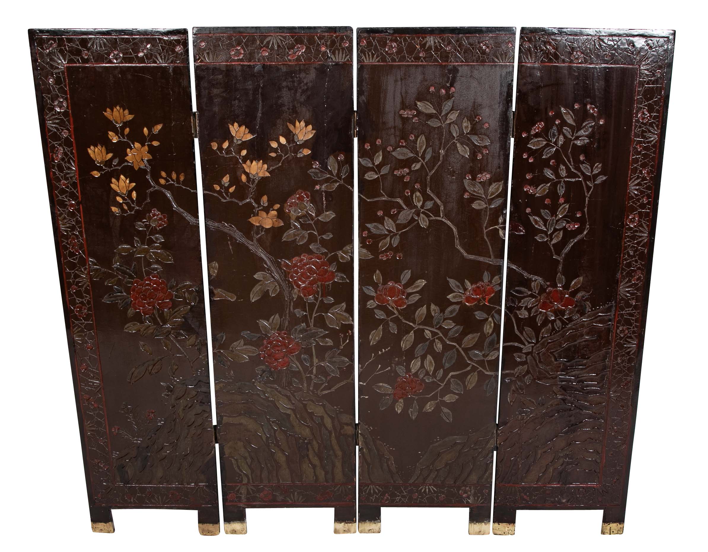 Chinese Four Fold Screen