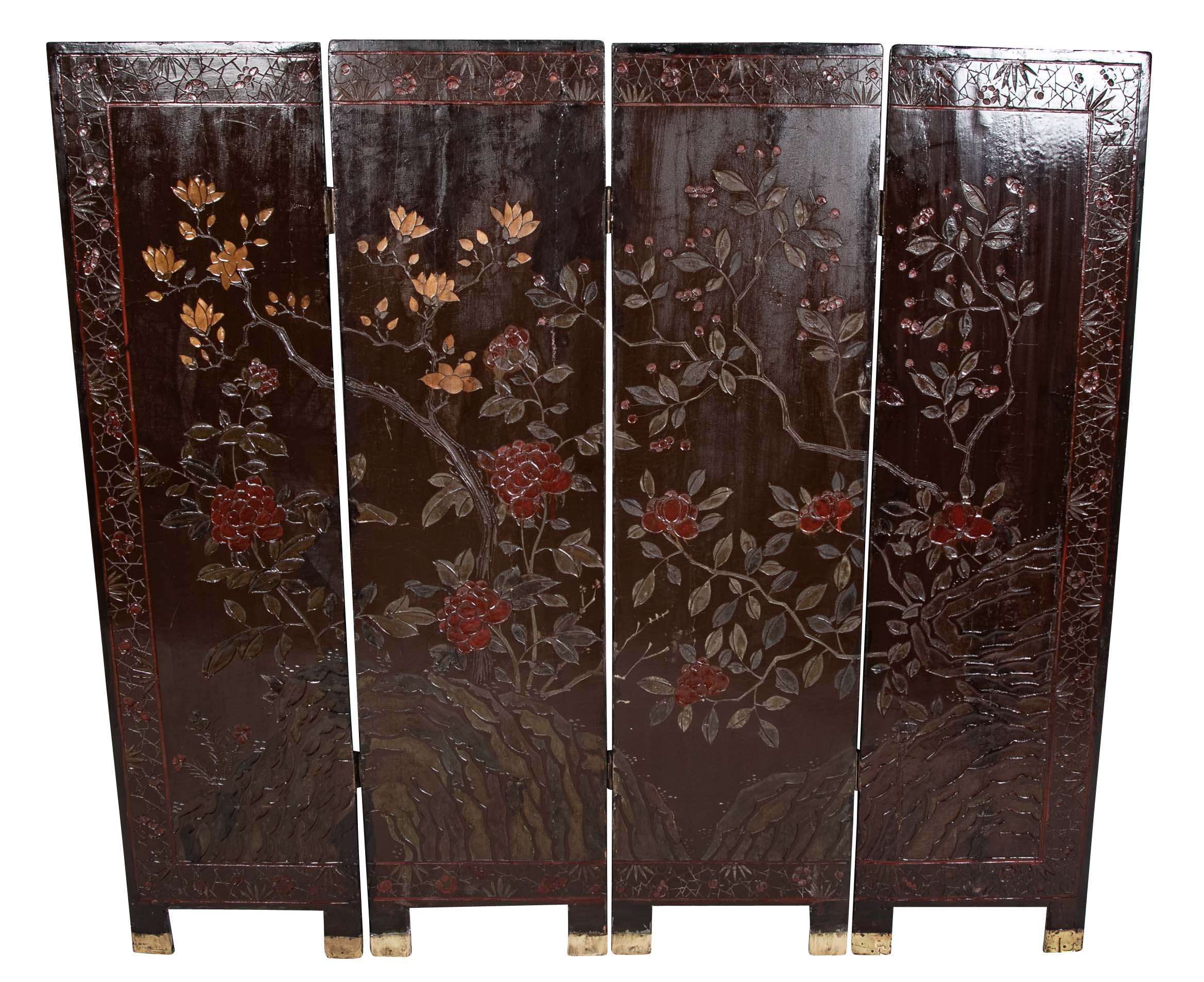 Chinese Four Fold Screen
