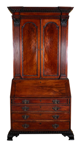 George II Mahogany Architectural Secretary Desk