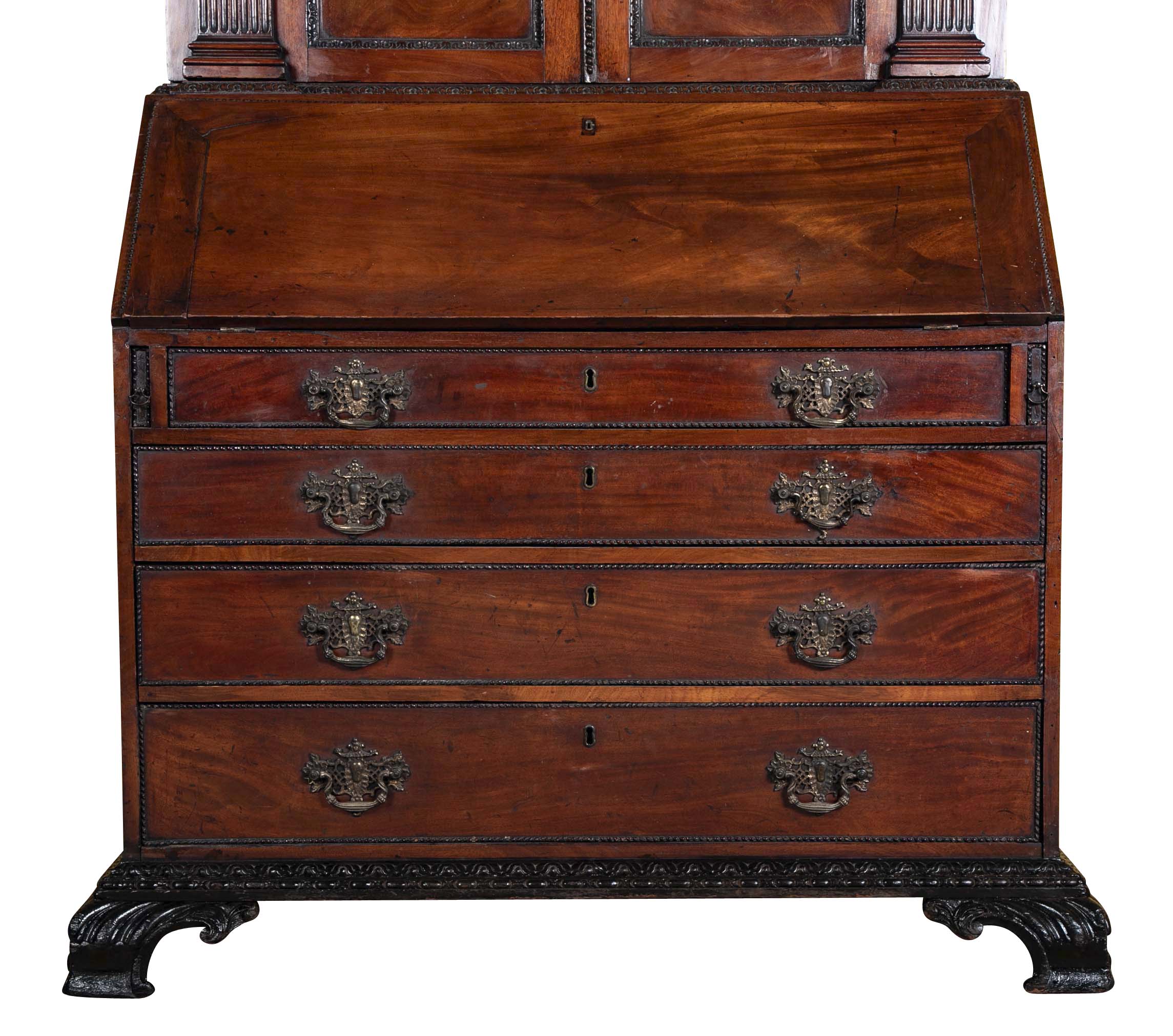 George II Mahogany Architectural Secretary Desk