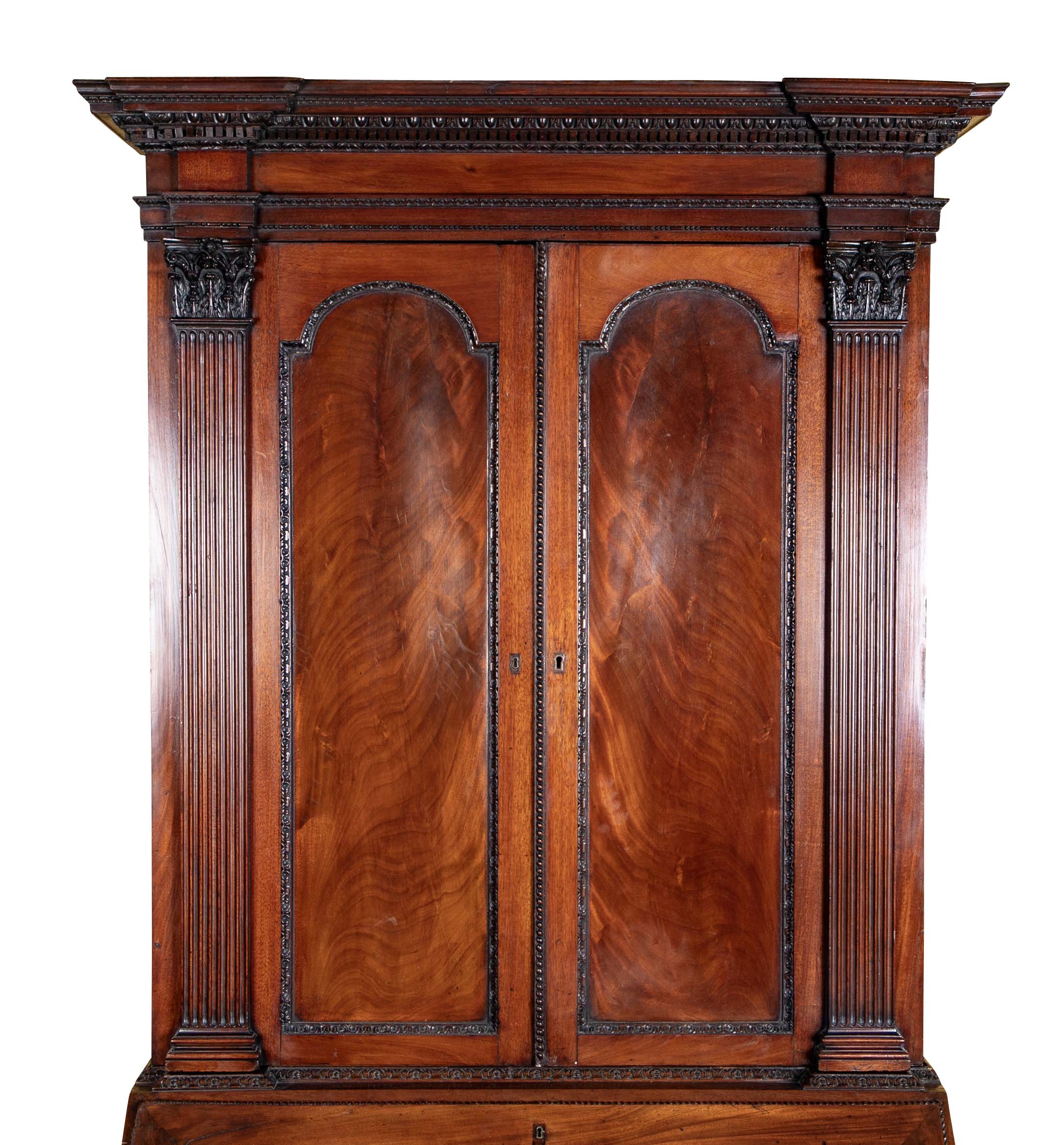 George II Mahogany Architectural Secretary Desk