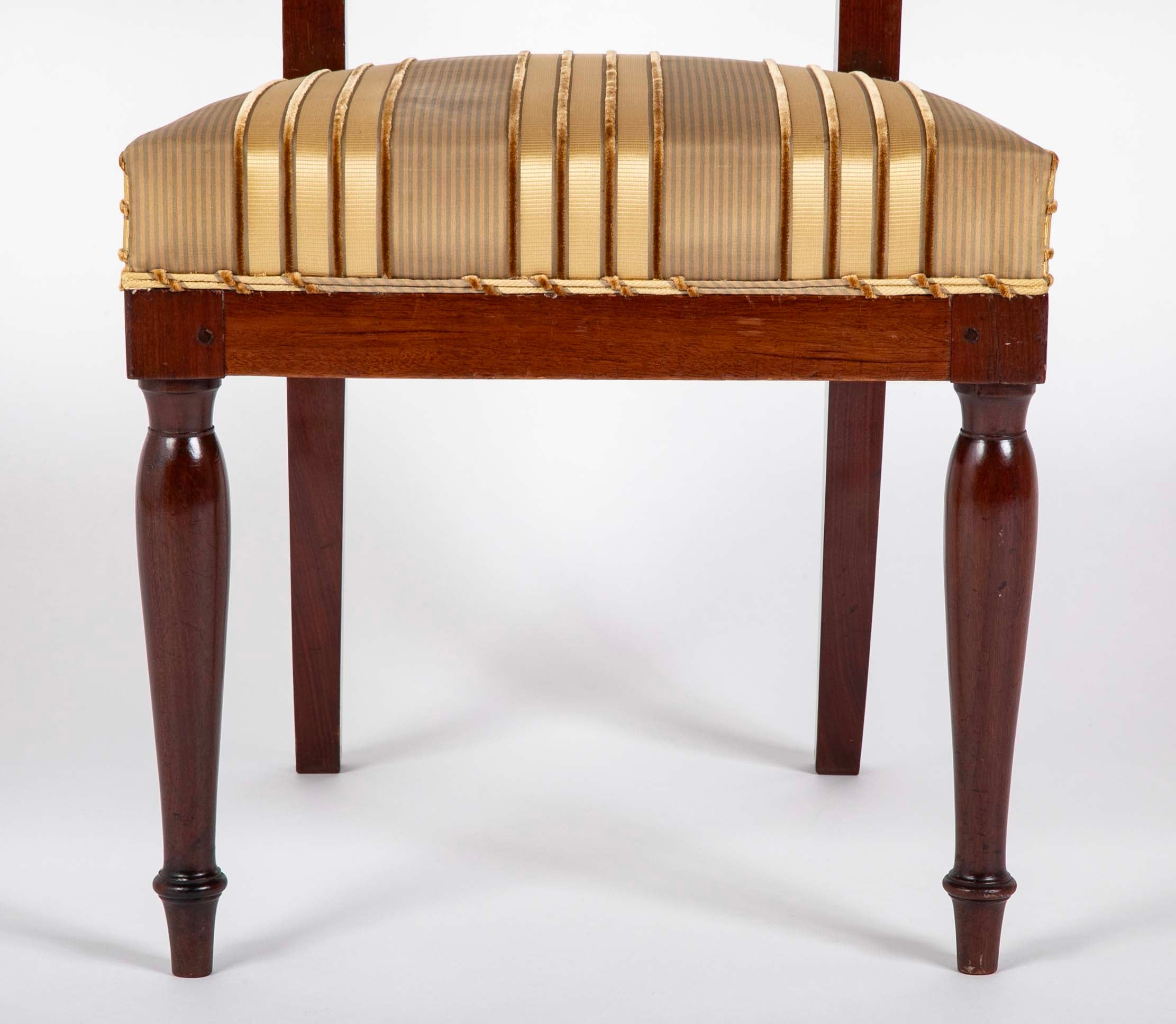 Set of Twelve Rare Empire Restauration Dining Chairs in Classic Design