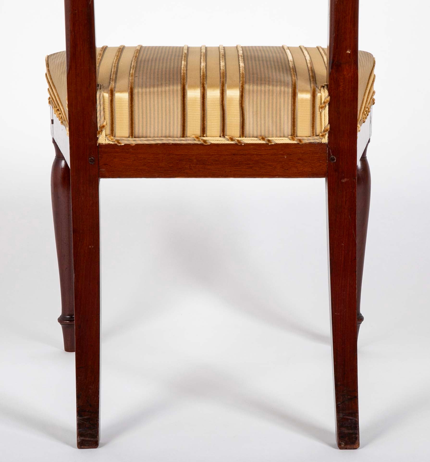 Set of Twelve Rare Empire Restauration Dining Chairs in Classic Design