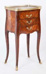 Louis XV Three Drawer Petite Commode with Marquetry Top & Sides