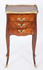 Louis XV Three Drawer Petite Commode with Marquetry Top & Sides