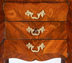Louis XV Three Drawer Petite Commode with Marquetry Top & Sides