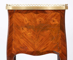 Louis XV Three Drawer Petite Commode with Marquetry Top & Sides