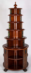 Regency Form Revolving Six Section Library Etagere with Faux Books