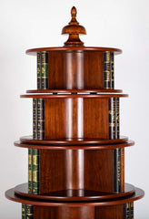Regency Form Revolving Six Section Library Etagere with Faux Books