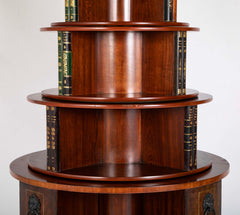 Regency Form Revolving Six Section Library Etagere with Faux Books