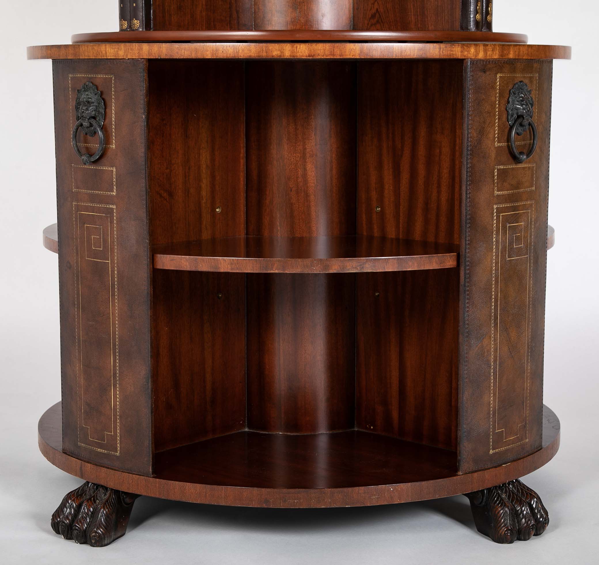 Regency Form Revolving Six Section Library Etagere with Faux Books