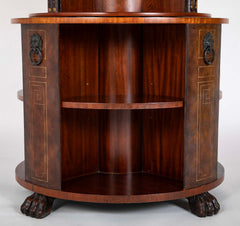 Regency Form Revolving Six Section Library Etagere with Faux Books