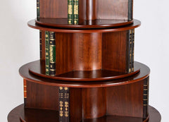 Regency Form Revolving Six Section Library Etagere with Faux Books