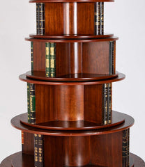 Regency Form Revolving Six Section Library Etagere with Faux Books