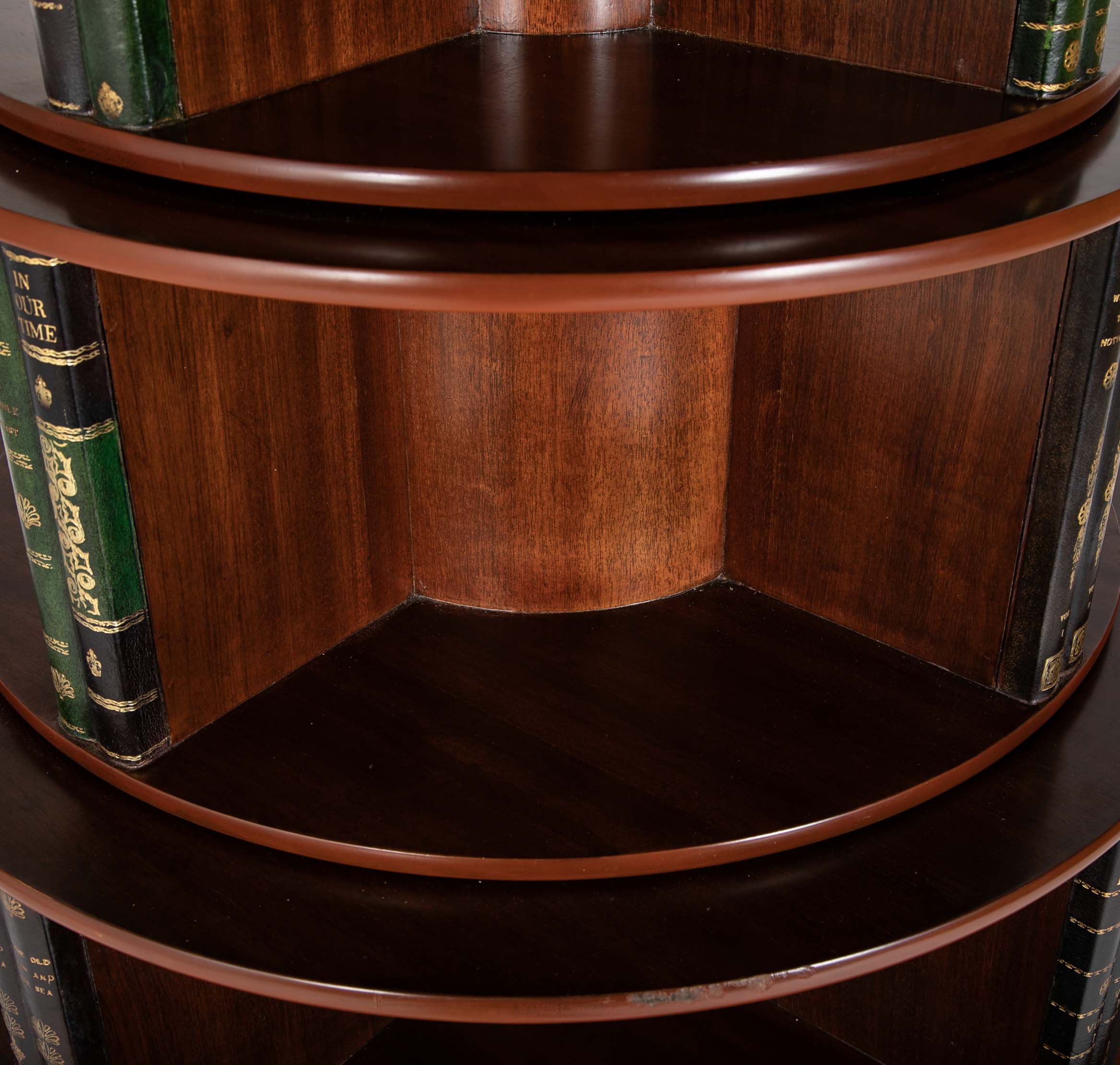 Regency Form Revolving Six Section Library Etagere with Faux Books