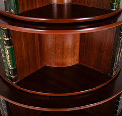 Regency Form Revolving Six Section Library Etagere with Faux Books