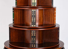 Regency Form Revolving Six Section Library Etagere with Faux Books