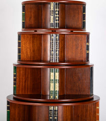 Regency Form Revolving Six Section Library Etagere with Faux Books