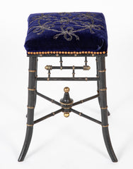 An Arts & Crafts Faux Ebonized Stool