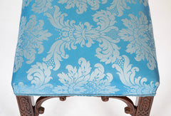 George III Style Blind Fret Corner Bracket Upholstered Stool