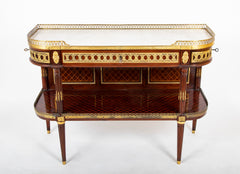 French Louis XVI Marble Top Bronze Mounted Console Deserte