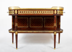 French Louis XVI Marble Top Bronze Mounted Console Deserte