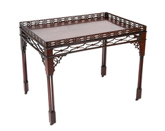 George III Period Mahogany Open Fretwork Silver Table