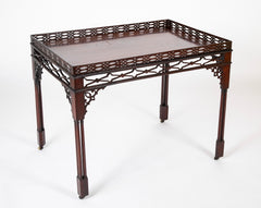 George III Period Mahogany Open Fretwork Silver Table