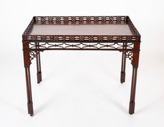 George III Period Mahogany Open Fretwork Silver Table